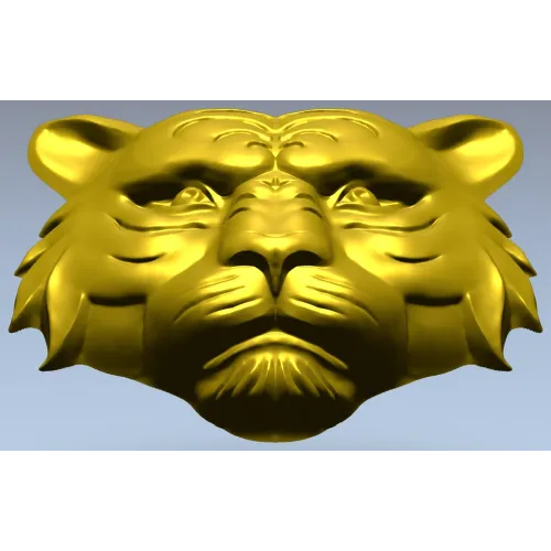 Tiger head relief STL for CNC milling - high-detail 3D model
