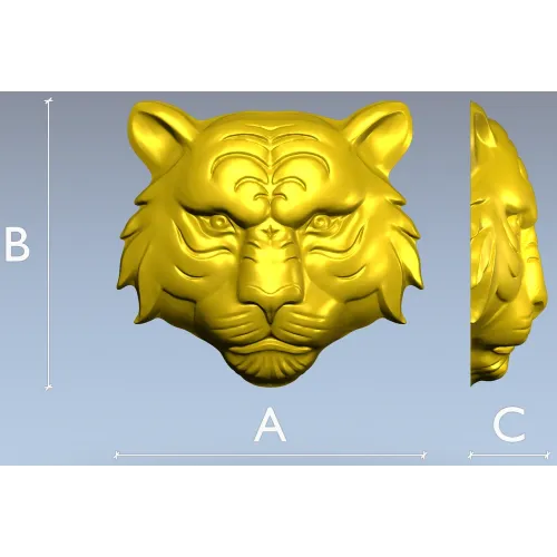 Tiger head relief STL for CNC milling - high-detail 3D model