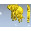 Рельеф "Семейство слонов" - 3D модель в формате STL для ЧПУ