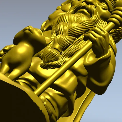 Лесной Старец с совой и кошкой - 3D модель STL для ЧПУ