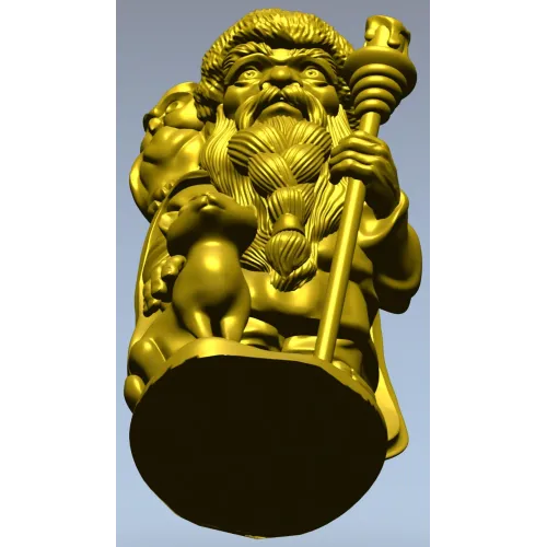 Лесной Старец с совой и кошкой - 3D модель STL для ЧПУ