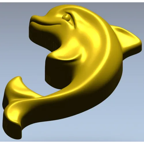 Дельфин-аппликация - 3D модель STL для ЧПУ