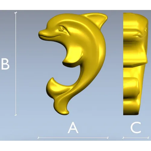 Дельфин-аппликация - 3D модель STL для ЧПУ