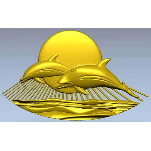 Дельфинчики у заката - 3D модель STL для ЧПУ