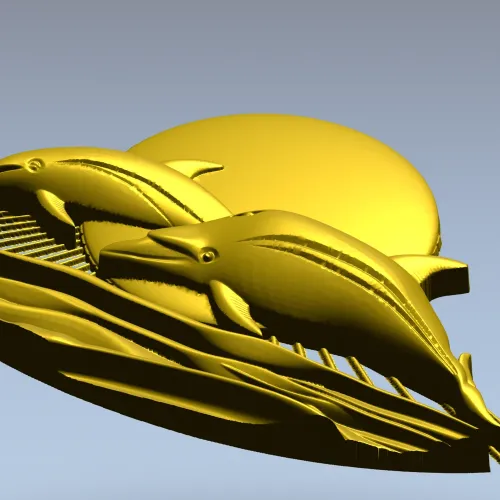 Дельфинчики у заката - 3D модель STL для ЧПУ