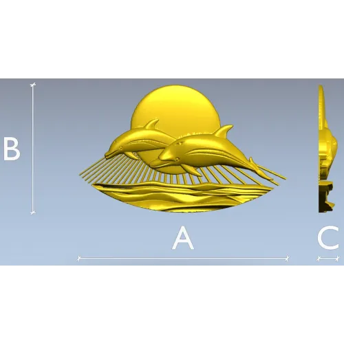Дельфинчики у заката - 3D модель STL для ЧПУ