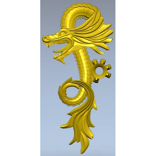 Ornamental Dragon STL for CNC - high-relief decorative 3D model