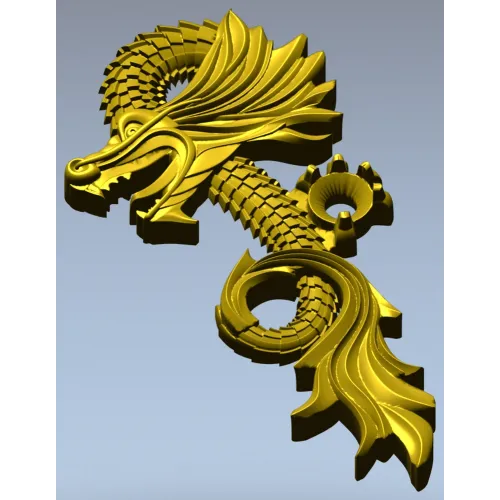 Ornamental Dragon STL for CNC - high-relief decorative 3D model