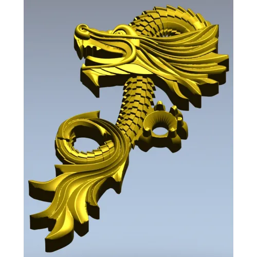 Ornamental Dragon STL for CNC - high-relief decorative 3D model