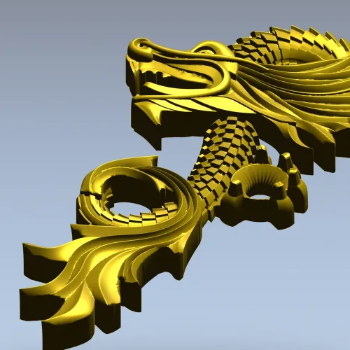 Ornamental Dragon STL for CNC - high-relief decorative 3D model