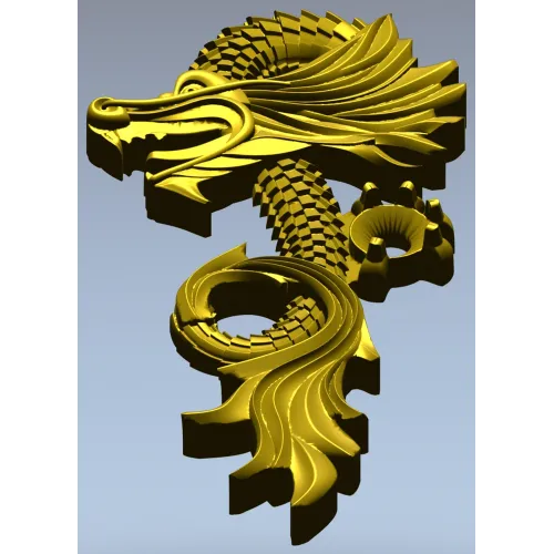 Ornamental Dragon STL for CNC - high-relief decorative 3D model