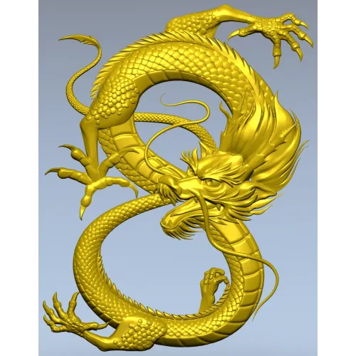 Dragon bas-relief STL for CNC router