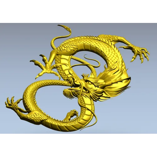 Dragon bas-relief STL for CNC router
