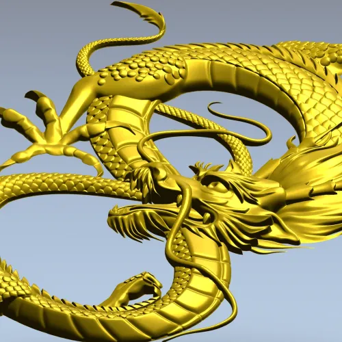 Dragon bas-relief STL for CNC router
