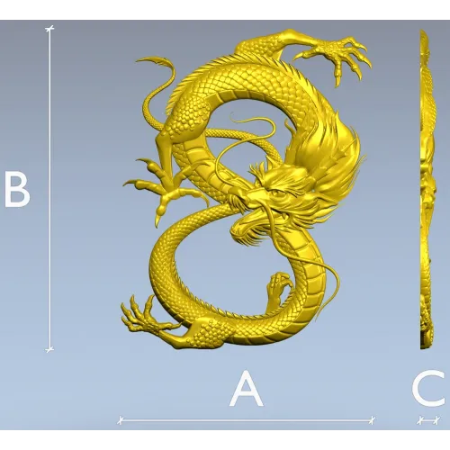 Dragon bas-relief STL for CNC router