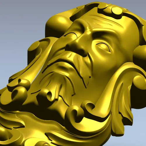 Baroque Grotesque Mask - STL 3D Model for CNC
