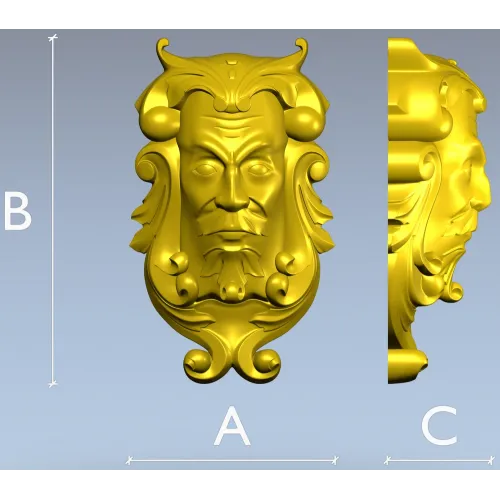 Baroque Grotesque Mask - STL 3D Model for CNC