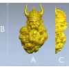 Кричащий викинг - 3D модель STL для ЧПУ, высокорельефный бюст