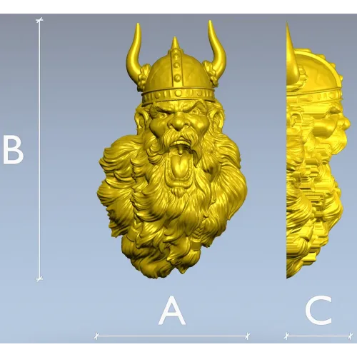 Кричащий викинг - 3D модель STL для ЧПУ, высокорельефный бюст