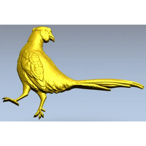 Pheasant bas-relief STL model for CNC