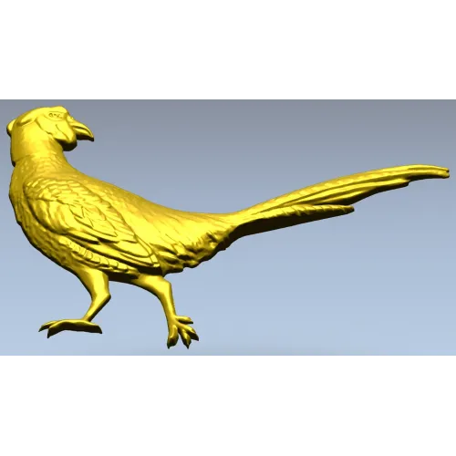 Pheasant bas-relief STL model for CNC