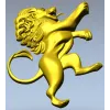 Геральдический лев в стойке - STL модель для ЧПУ