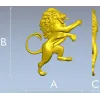 Геральдический лев в стойке - STL модель для ЧПУ