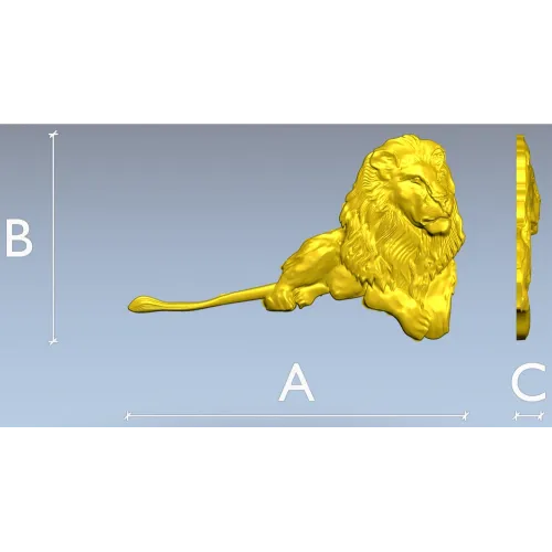 Рельефная 3D модель "Лежачий лев" для ЧПУ - STL файл