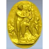 Lyre Player High-Relief Medallion STL