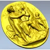 Lyre Player High-Relief Medallion STL