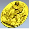Lyre Player High-Relief Medallion STL