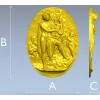 Lyre Player High-Relief Medallion STL