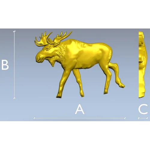Рельефная 3D модель лося для ЧПУ (STL)