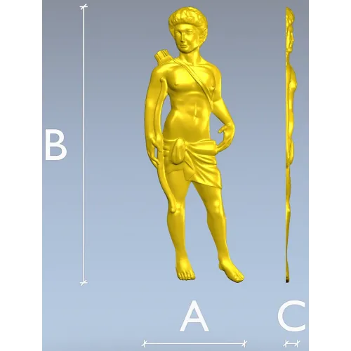 Classical Archer bas-relief STL for CNC milling