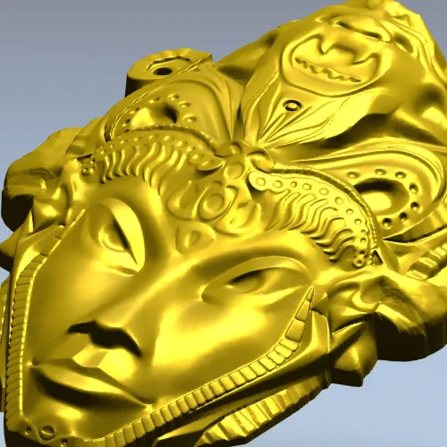 Декоративная маска в стиле барокко - 3D модель STL для ЧПУ