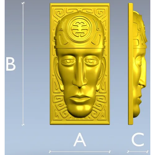 Рельефная маска-накладка в стиле тотема - 3D модель в формате STL