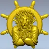 Капитан-Лев - 3D модель STL для ЧПУ, барельефный морской декор