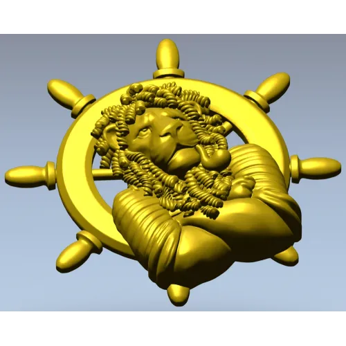 Капитан-Лев - 3D модель STL для ЧПУ, барельефный морской декор