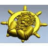 Капитан-Лев - 3D модель STL для ЧПУ, барельефный морской декор