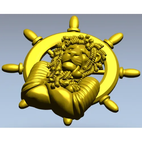 Капитан-Лев - 3D модель STL для ЧПУ, барельефный морской декор