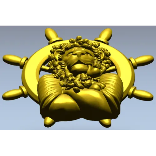 Капитан-Лев - 3D модель STL для ЧПУ, барельефный морской декор