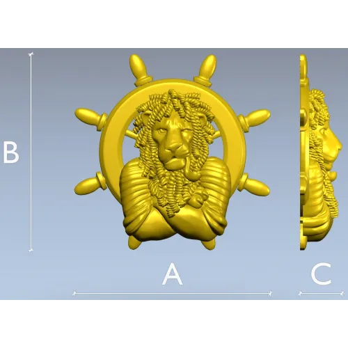 Капитан-Лев - 3D модель STL для ЧПУ, барельефный морской декор