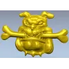 Мультяшный бульдог с косточкой - STL 3D модель для ЧПУ