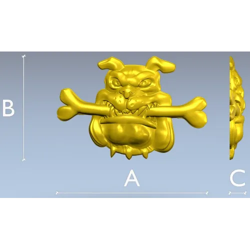 Мультяшный бульдог с косточкой - STL 3D модель для ЧПУ
