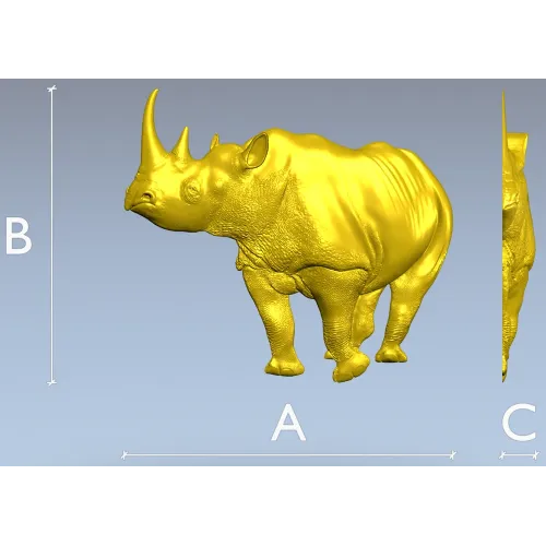 stl модель носорога - детализированная 3D модель для ЧПУ
