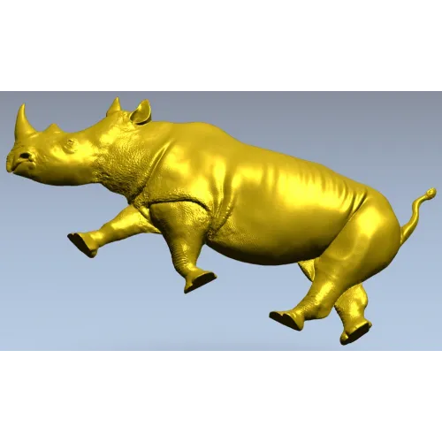 Rhinoceros High-Relief 3D STL for CNC Carving