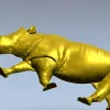 Rhinoceros High-Relief 3D STL for CNC Carving