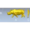 Rhinoceros High-Relief 3D STL for CNC Carving