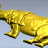 Рельефный носорог - 3D модель STL для ЧПУ
