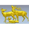 Рельефная 3D модель "Семья оленей" в формате STL для ЧПУ